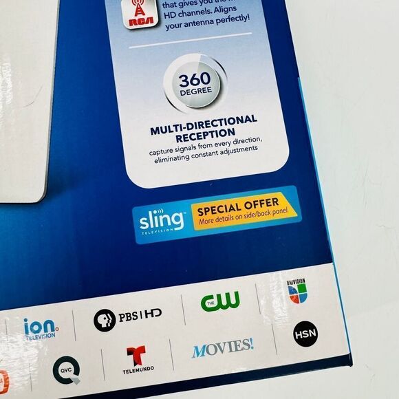 RCA Indoor Flat HDTV Multi-Directional Antenna 40 Mile Range White Digital NIB - Picture 5 of 13